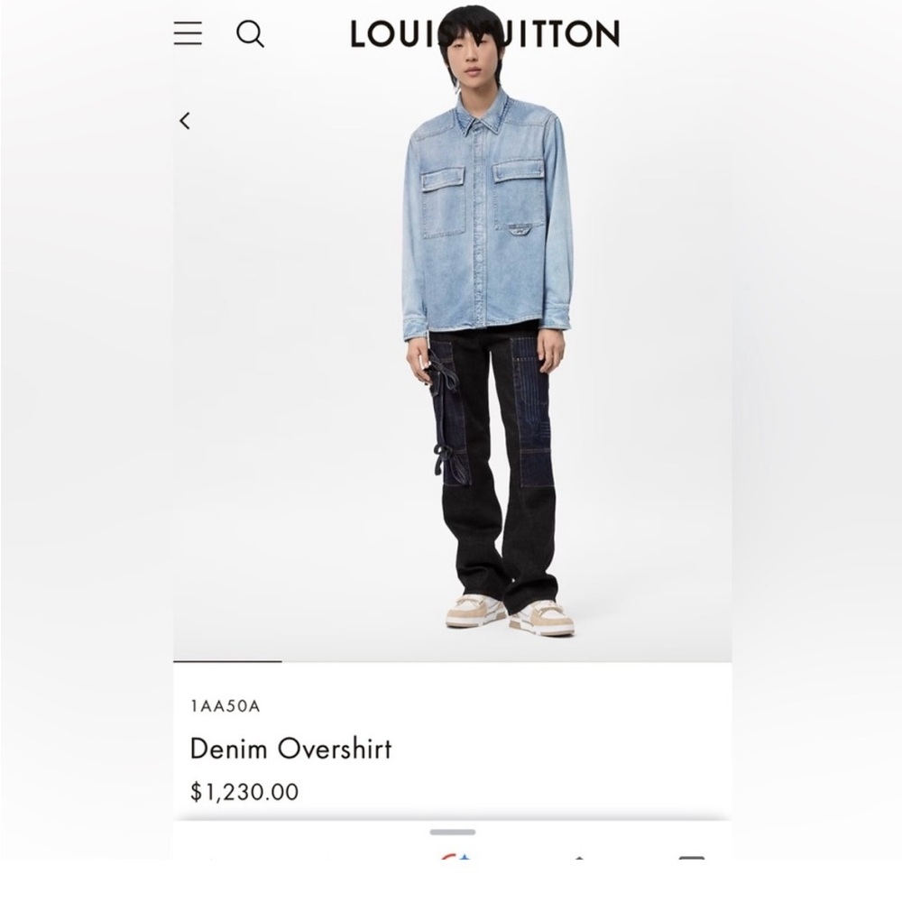 Authentic LV men denim shirt. Size S